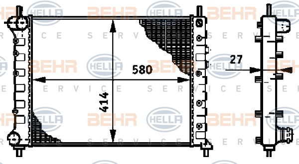 Radiateur, refroidissement du moteur BEHR HELLA SERVICE