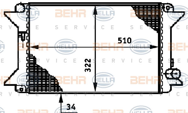 Radiateur, refroidissement du moteur BEHR HELLA SERVICE *** PREMIUM LINE ***