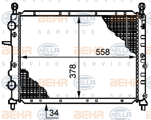 Radiateur, refroidissement du moteur BEHR HELLA SERVICE