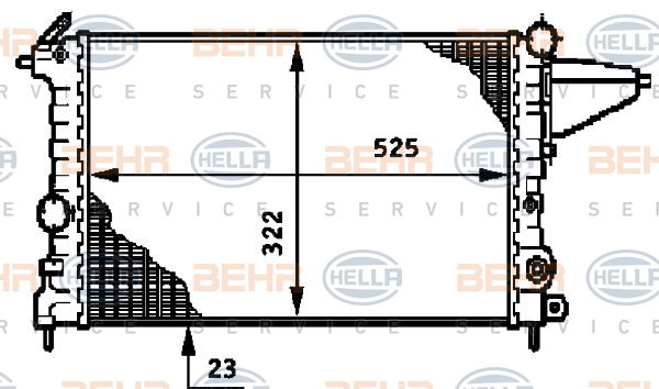 Radiateur, refroidissement du moteur BEHR HELLA SERVICE