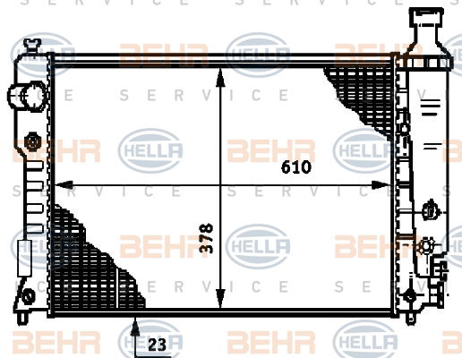 Radiateur, refroidissement du moteur BEHR HELLA SERVICE