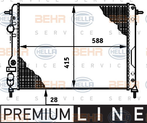 Radiateur, refroidissement du moteur BEHR HELLA SERVICE *** PREMIUM LINE ***