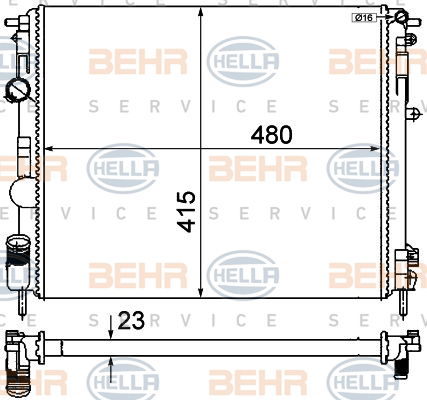 Radiateur, refroidissement du moteur BEHR HELLA SERVICE