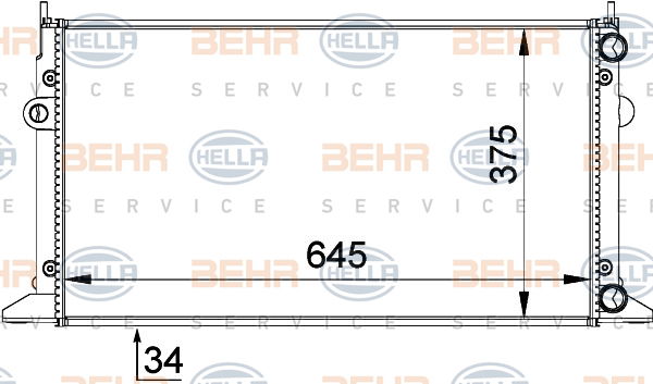 Radiateur, refroidissement du moteur BEHR HELLA SERVICE