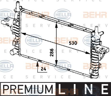 Radiateur, refroidissement du moteur BEHR HELLA SERVICE *** PREMIUM LINE ***