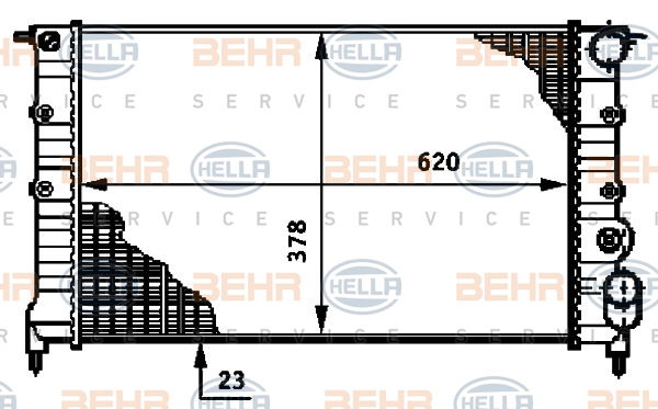 Radiateur, refroidissement du moteur BEHR HELLA SERVICE