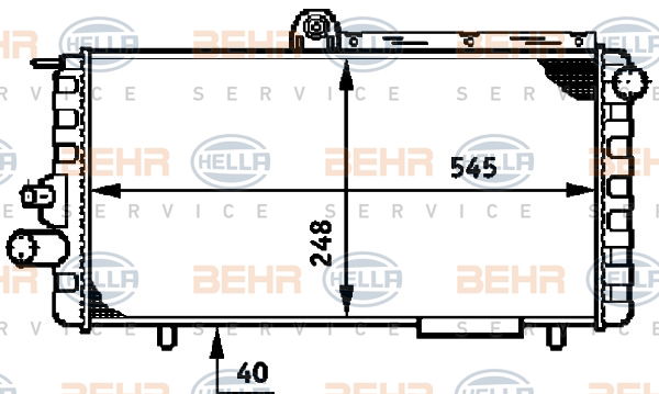 Radiateur, refroidissement du moteur BEHR HELLA SERVICE