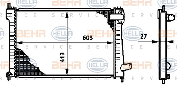 Radiateur, refroidissement du moteur BEHR HELLA SERVICE *** PREMIUM LINE ***