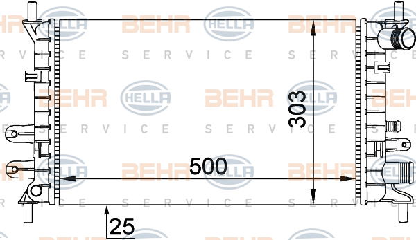 Radiateur, refroidissement du moteur BEHR HELLA SERVICE *** PREMIUM LINE ***