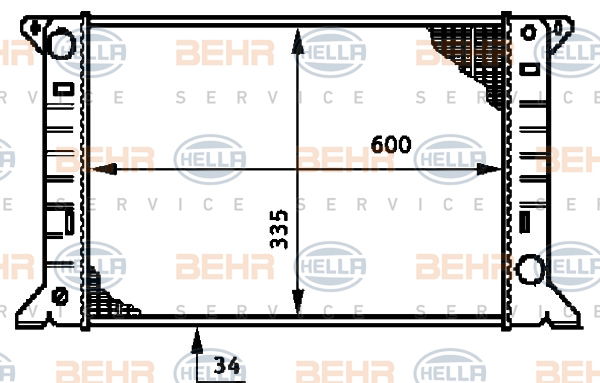 Radiateur, refroidissement du moteur BEHR HELLA SERVICE