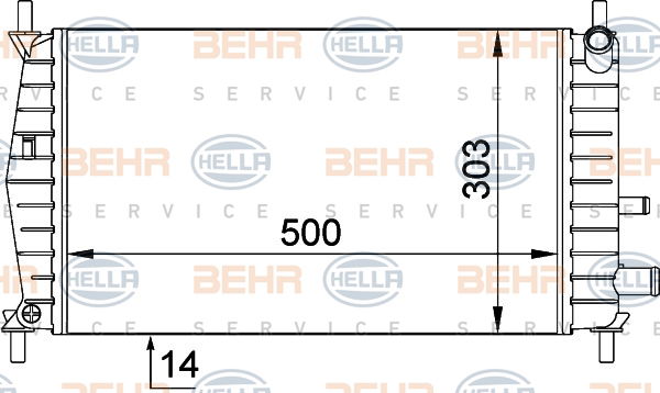 Radiateur, refroidissement du moteur BEHR HELLA SERVICE