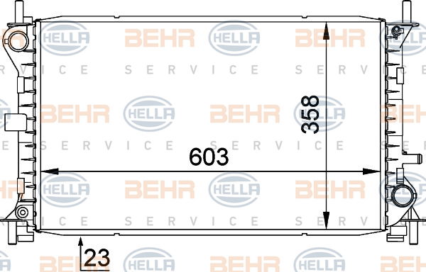 Radiateur, refroidissement du moteur BEHR HELLA SERVICE