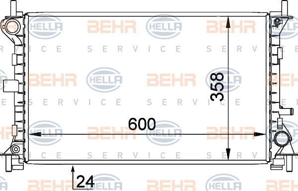 Radiateur, refroidissement du moteur BEHR HELLA SERVICE