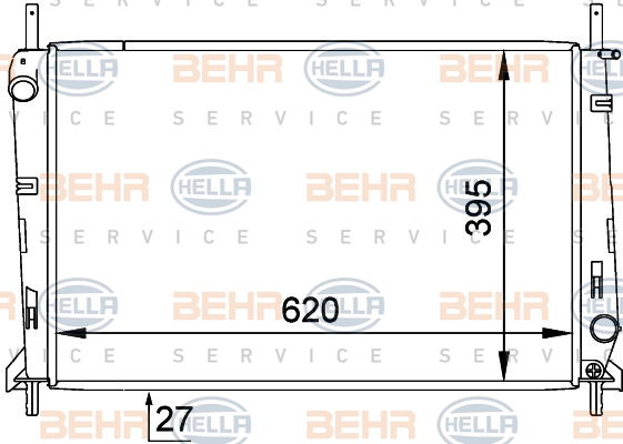 Radiateur, refroidissement du moteur BEHR HELLA SERVICE