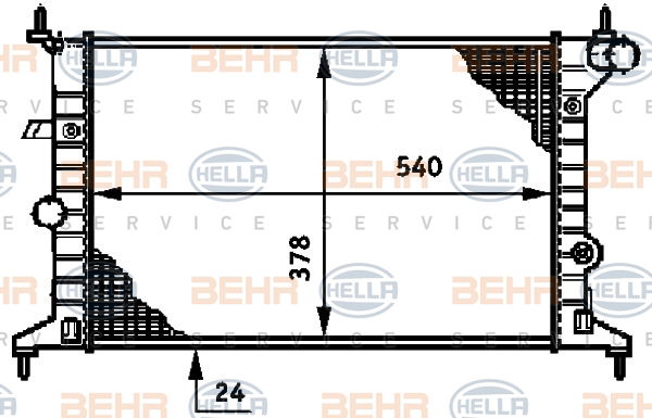 Radiateur, refroidissement du moteur BEHR HELLA SERVICE