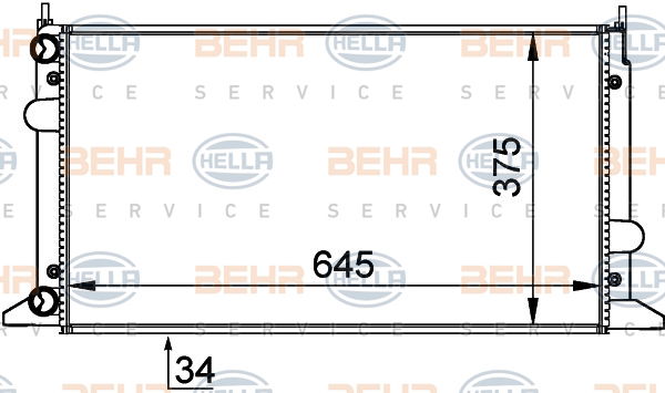 Radiateur, refroidissement du moteur BEHR HELLA SERVICE