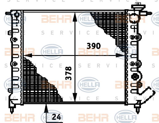 Radiateur, refroidissement du moteur BEHR HELLA SERVICE