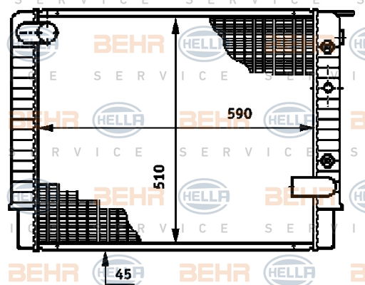 Radiateur, refroidissement du moteur BEHR HELLA SERVICE