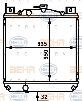 Radiateur, refroidissement du moteur BEHR HELLA SERVICE