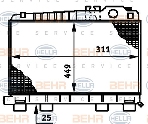 Radiateur, refroidissement du moteur BEHR HELLA SERVICE *** PREMIUM LINE ***