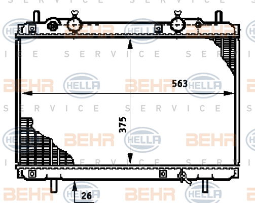 Radiateur, refroidissement du moteur BEHR HELLA SERVICE