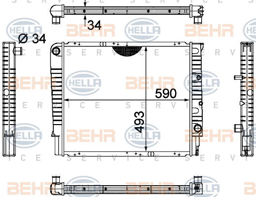 Radiateur, refroidissement du moteur BEHR HELLA SERVICE