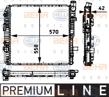 Radiateur, refroidissement du moteur BEHR HELLA SERVICE *** PREMIUM LINE ***