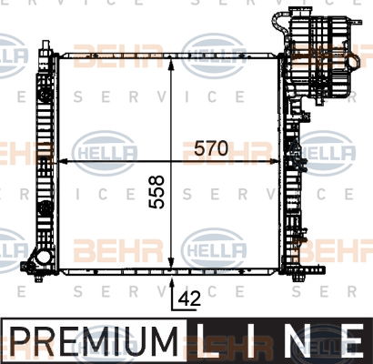 Radiateur, refroidissement du moteur BEHR HELLA SERVICE *** PREMIUM LINE ***