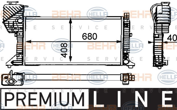 Radiateur, refroidissement du moteur BEHR HELLA SERVICE *** PREMIUM LINE ***