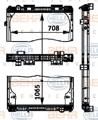 Radiateur, refroidissement du moteur BEHR HELLA SERVICE *** PREMIUM LINE ***