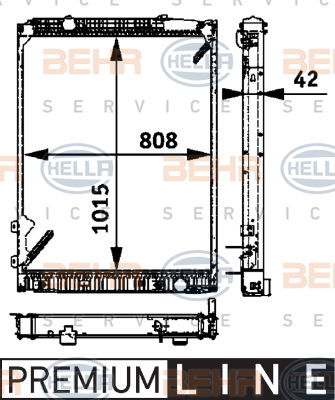 Radiateur, refroidissement du moteur BEHR HELLA SERVICE *** PREMIUM LINE ***