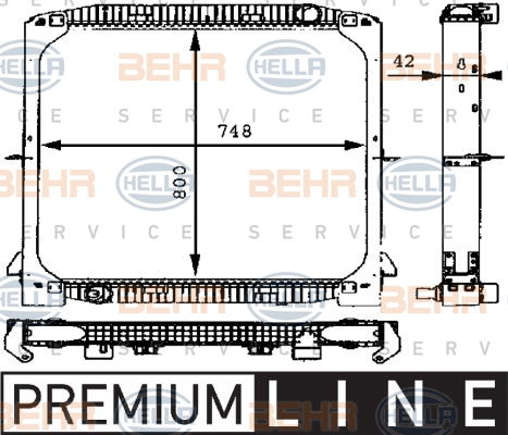 Radiateur, refroidissement du moteur BEHR HELLA SERVICE *** PREMIUM LINE ***