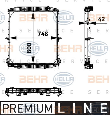 Radiateur, refroidissement du moteur BEHR HELLA SERVICE *** PREMIUM LINE ***