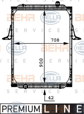 Radiateur, refroidissement du moteur BEHR HELLA SERVICE *** PREMIUM LINE ***