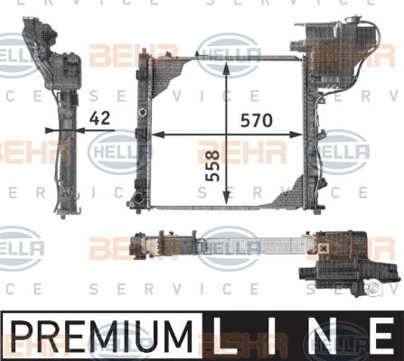 Radiateur, refroidissement du moteur BEHR HELLA SERVICE *** PREMIUM LINE ***