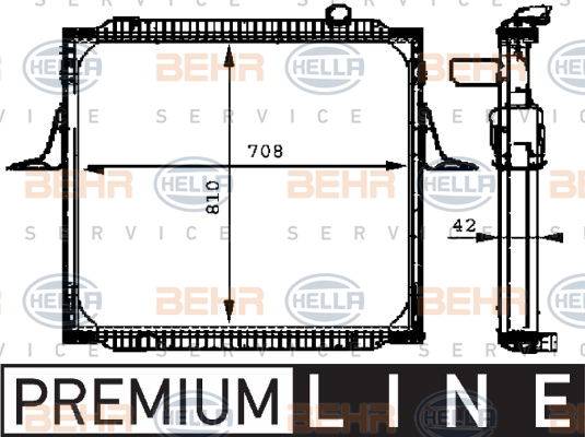 Radiateur, refroidissement du moteur BEHR HELLA SERVICE *** PREMIUM LINE ***