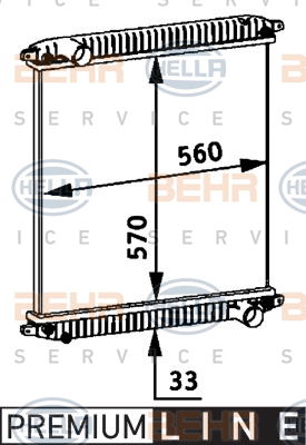 Radiateur, refroidissement du moteur BEHR HELLA SERVICE *** PREMIUM LINE ***
