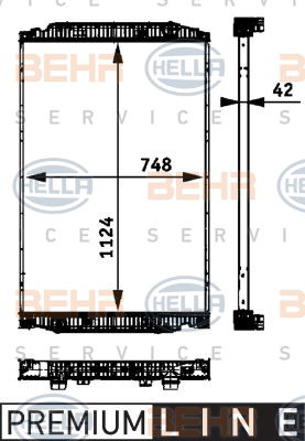 Radiateur, refroidissement du moteur BEHR HELLA SERVICE *** PREMIUM LINE ***