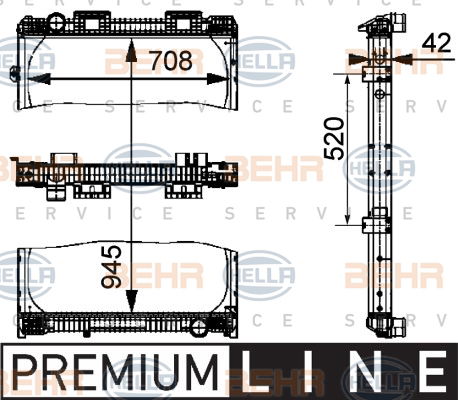 Radiateur, refroidissement du moteur BEHR HELLA SERVICE *** PREMIUM LINE ***