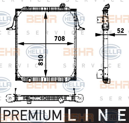 Radiateur, refroidissement du moteur BEHR HELLA SERVICE *** PREMIUM LINE ***