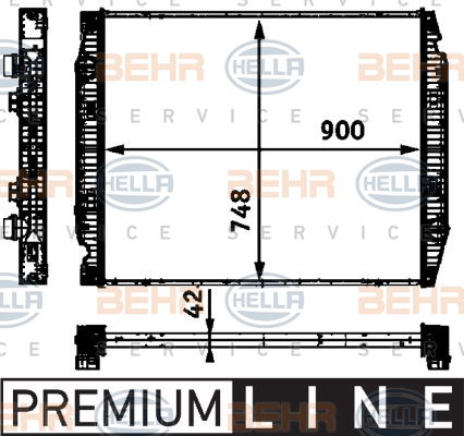 Radiateur, refroidissement du moteur BEHR HELLA SERVICE *** PREMIUM LINE ***