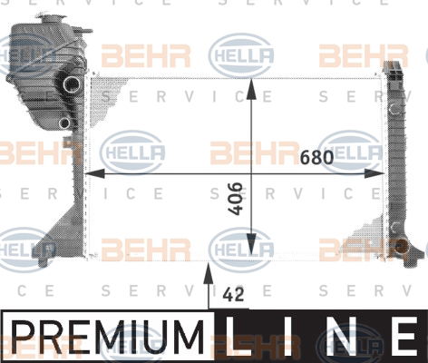 Radiateur, refroidissement du moteur BEHR HELLA SERVICE Version ALTERNATIF