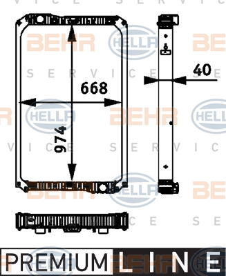 Radiateur, refroidissement du moteur BEHR HELLA SERVICE *** PREMIUM LINE ***