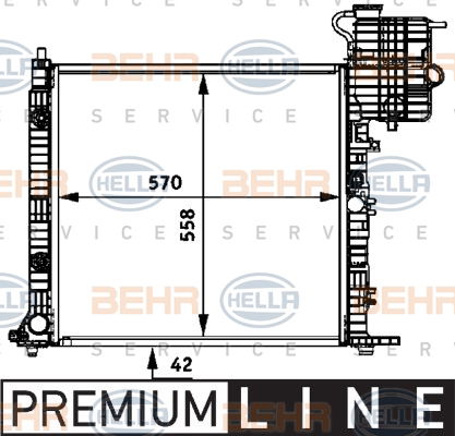 Radiateur, refroidissement du moteur BEHR HELLA SERVICE *** PREMIUM LINE ***