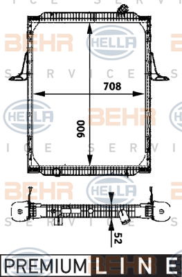 Radiateur, refroidissement du moteur BEHR HELLA SERVICE *** PREMIUM LINE ***