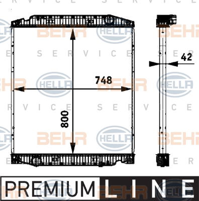 Radiateur, refroidissement du moteur BEHR HELLA SERVICE *** PREMIUM LINE ***