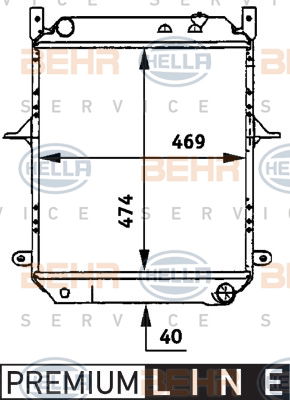 Radiateur, refroidissement du moteur BEHR HELLA SERVICE *** PREMIUM LINE ***