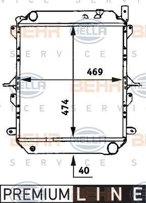 Radiateur, refroidissement du moteur BEHR HELLA SERVICE *** PREMIUM LINE ***