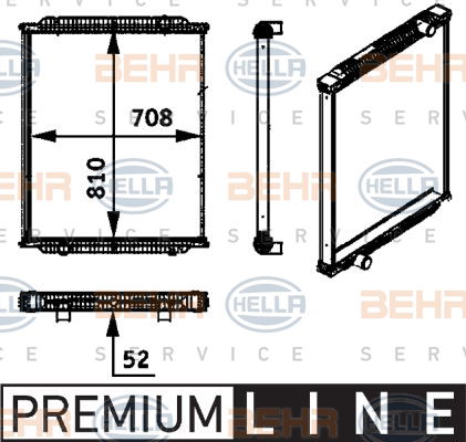 Radiateur, refroidissement du moteur BEHR HELLA SERVICE *** PREMIUM LINE ***