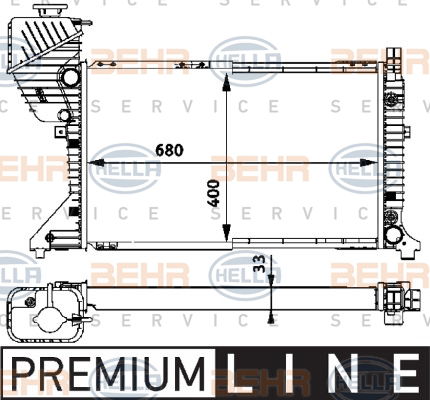 Radiateur, refroidissement du moteur BEHR HELLA SERVICE *** PREMIUM LINE ***